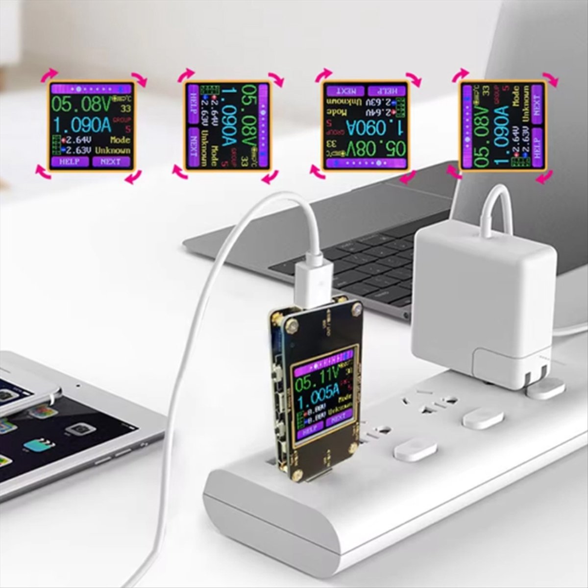 Power Supply Tester - A99X digitale LCD-meetapparaat met kleurendisplay, A3