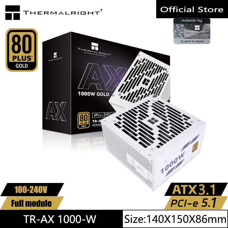 Power Supply 750W - Thermalright TR-AX1000-W volledig modulaire gouden medaille