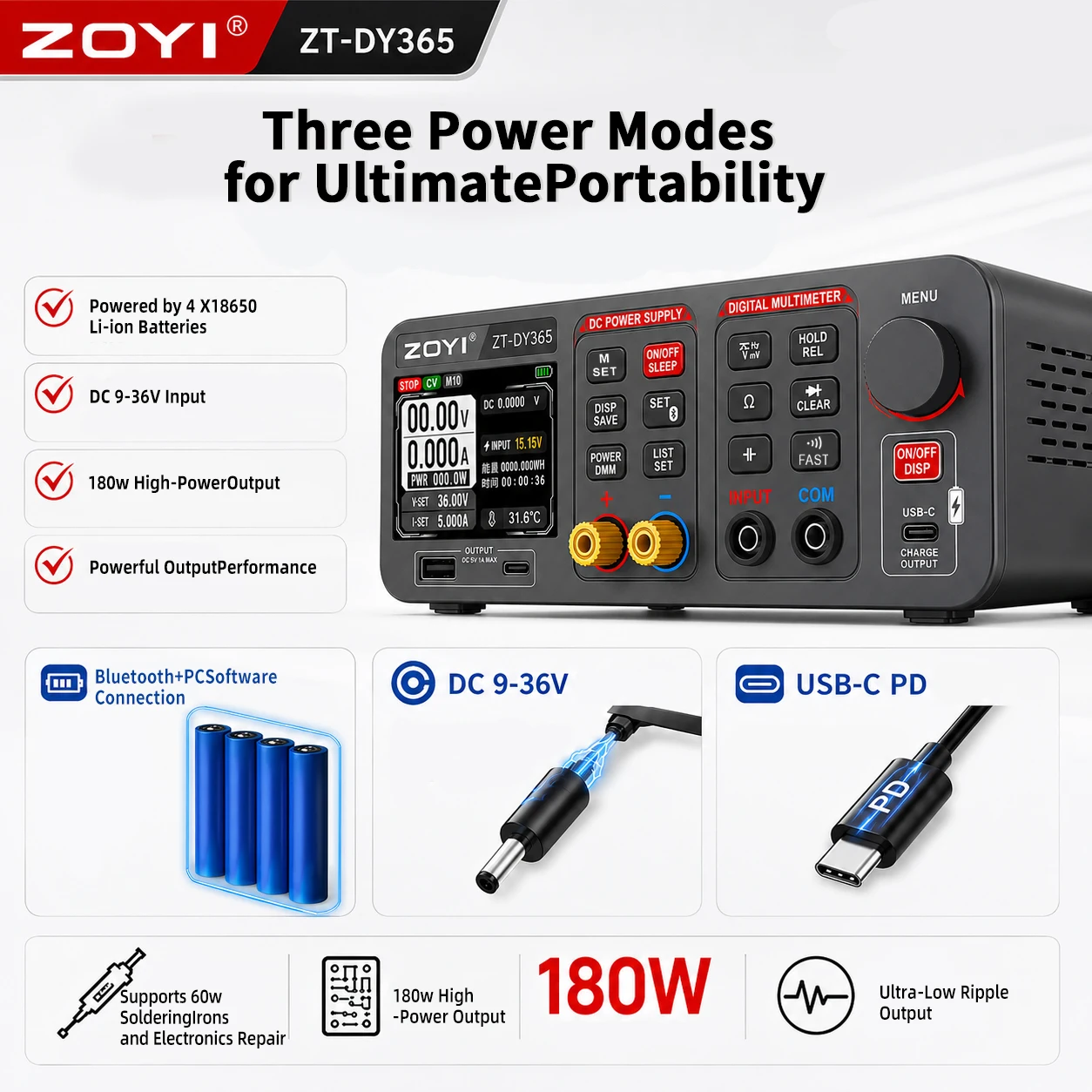 ZOYI DY365 2-in-1 Bench Power  - Pc Power Supply recensie en prijs